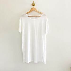 Eileen Fisher Organic Cotton Side Slit Long Top White